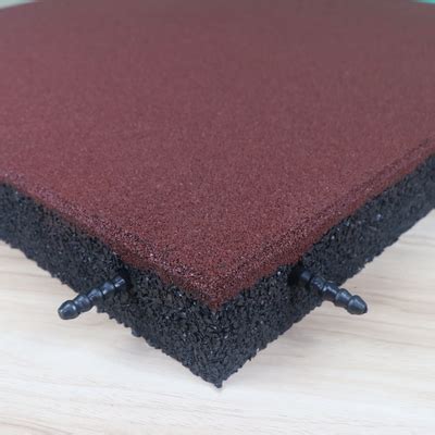 Self Connect Outdoor Rubber Flooring Tiles With Holes For Playgrounds