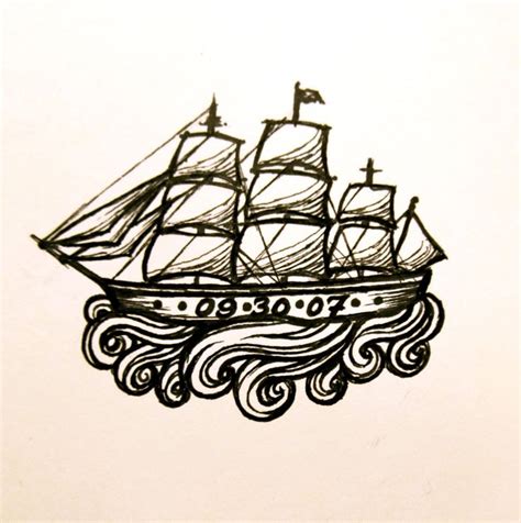 Ship tattoo, Pirate ship tattoo, Pirate tattoo