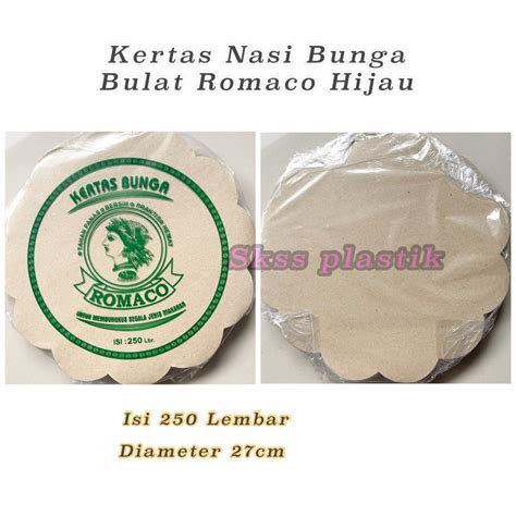 Kertas Nasi Bunga Bulat Romaco Diameter 27cm Kertas Alas Piring Isi