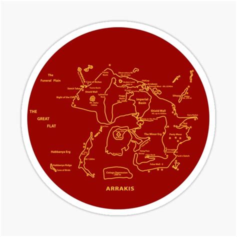 "Arrakis Map Yellow - Dune" Sticker for Sale by haz5077 | Redbubble