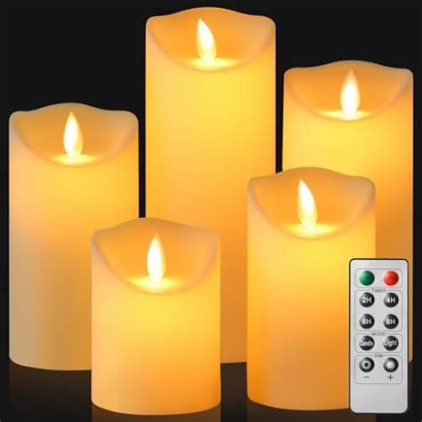 Aku Tonpa Flameless Candles Battery Operated Pillar Real Wax Flickering Electric Led Candle Sets