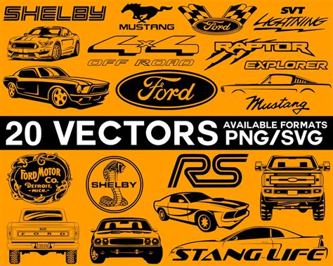 Ford Vector Bundle Ford Mustang Vector Ford SVG Ford Shelby Vector