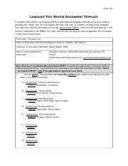 Language Test Review Assignment Template Docx Educ Language