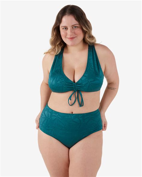 Riachuelo Calcinha Biqu Ni Hot Pants Plus Size Folhagens Verde