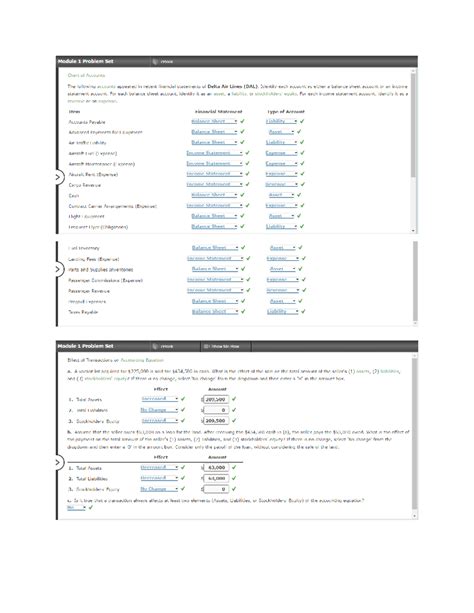 Module Problem Set Module Problem Set Ebook Chart Of Accounts The