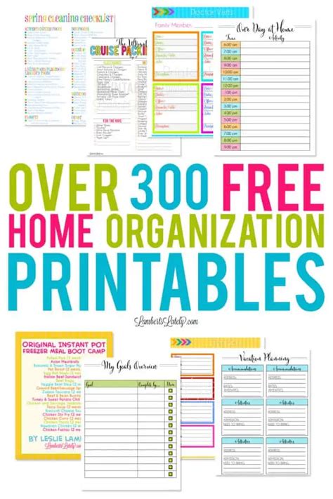 300 Free Home And Organization Printables Lamberts Lately Worksheets