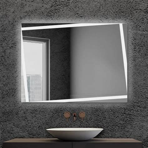 Specchio Rettangolare Da Bagno 60x80cm Con Cornice Slim Obliqua