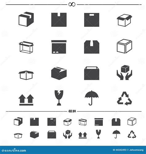 Packaging Boxes Icons Isolated On White Background Vector Set P