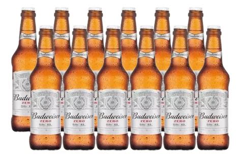 Kit 12un Cerveja Budweiser Zero Álcool Long Neck 330ml Frete Grátis