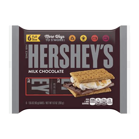 Hersheys Milk Chocolate Candy Bars 155 Oz 6 Ct