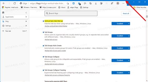 Hide Title Bar With Vertical Tabs In Microsoft Edge