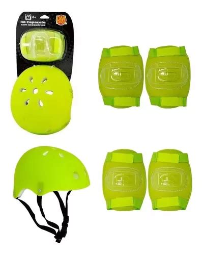 Kit Capacete Prote O Para Bicicleta Skate Patins Verde Dm Mercadolivre