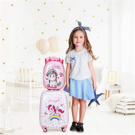 2pcs Kids Luggage Set Unicorns Hard Shell Childrens Suitcase