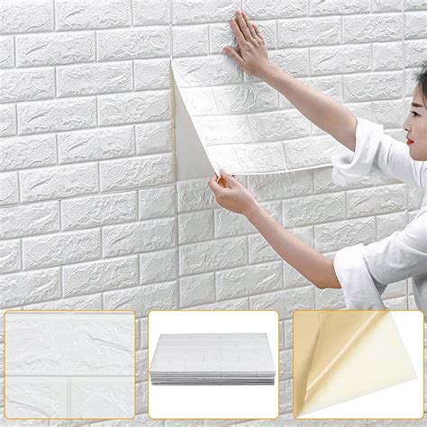 Nadinedutol Pack Of Self Adhesive Wall Panels D Brick Wallpaper