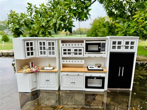 1:12 Luxury Dollhouse Miniature Kitchen Furniture Set Kitchen Sink ...