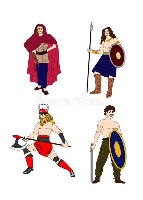 The Celtic Warriors Stock Vector Illustration Of People 234817594