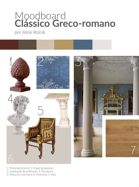 Moodboard Cl Ssico Greco Romano Decora O Grega Decora O Simples