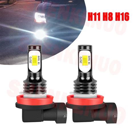 H11 H8 LED Light Bulbs For Ford Fusion 2006 2015 2016 2017 2018 2019