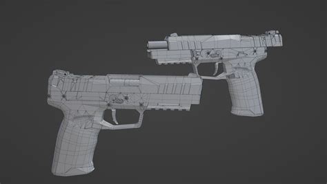 3d Model Fn Herstal Five Seven Mk3 Vr Ar Low Poly Cgtrader