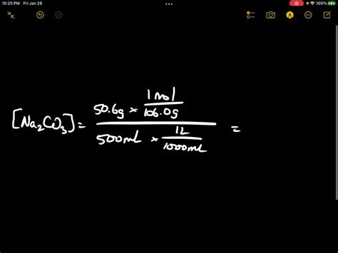 Solved A Solution Of Sodium Carbonate Na2co3 Is Prepared By Dissolving 25 Grams Of Sodium