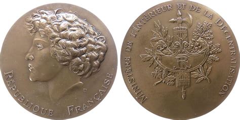 Frankreich Medaille Bronze Innenministerium Und Dezentralisierung