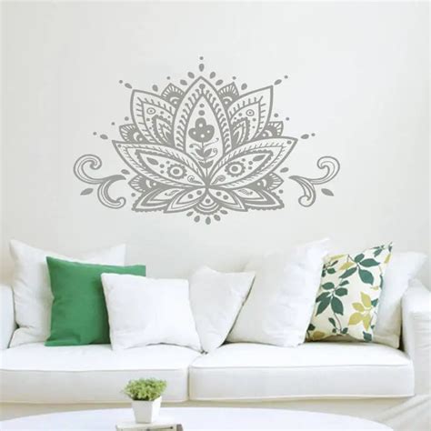 Wall D Cor Namaste Wall Decal Lotus Flower Namaste Vinyl Sticker Boho