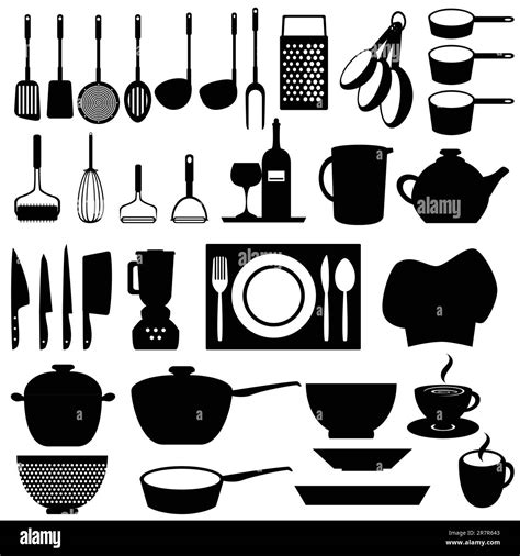 Silueta de utensilios de cocina Imágenes vectoriales de stock Alamy