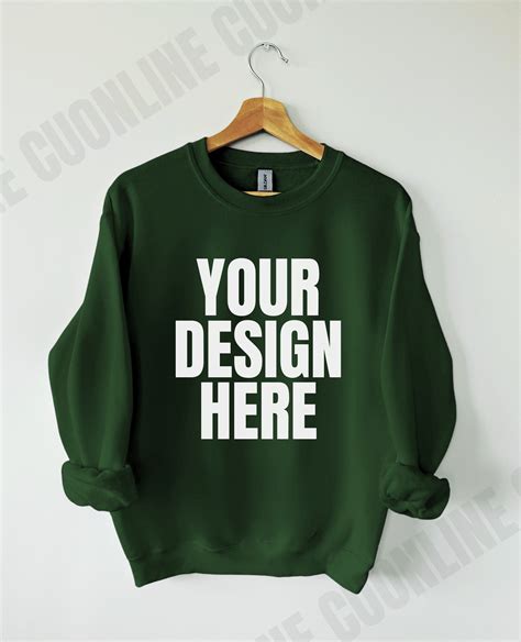 Forest Green Gildan Mockup Gildan Forest Green Sweatshirt