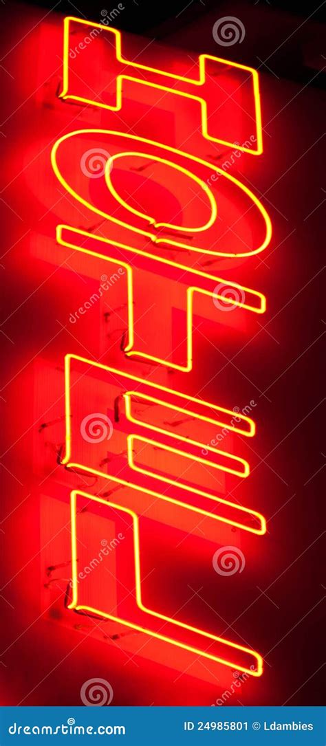 Hotel Neon Sign Stock Image Image Of Lamp Fluorescent 24985801