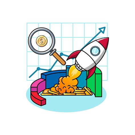 Financial growth chart with rocket illustration 5171111 Vector Art at ...