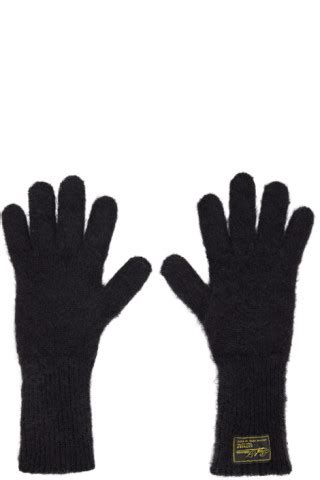 Black Mohair Gloves By Raf Simons On Sale