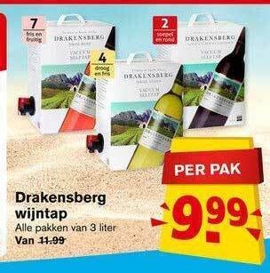 Drakensberg Wijntap 3 Liter Aanbieding Bij Hoogvliet