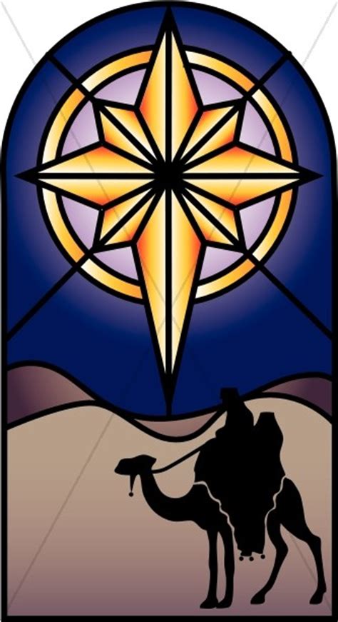 Stained Glass Nativity Star Clipart | Clover Media