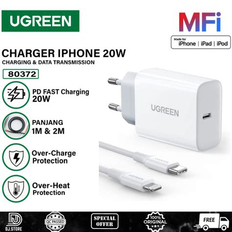 Jual UGREEN Charger 20W PD MFI IPhone Lightning Fast Charging Original