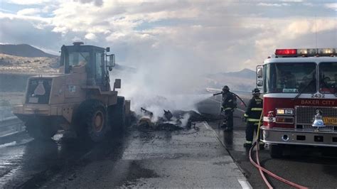 Eastbound I 84 Back Open In Oregon After Hay Truck Fire