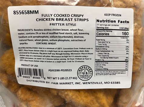 Fully Cooked Crispy Chicken Breast Strips 5LBS Valu Foods