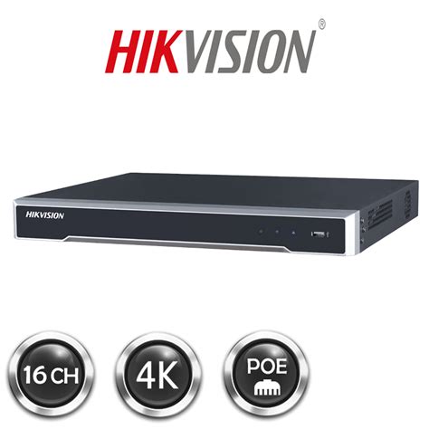 Hikvision 16 Ch 1U 16 PoE 4K NVR DS 7616NI K2 16P CUCCTV