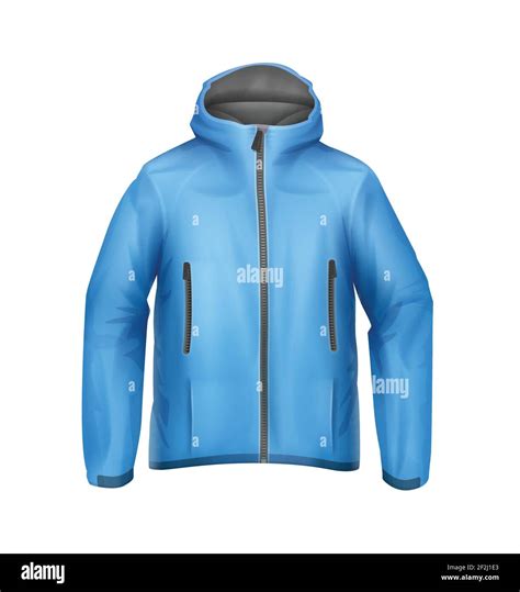 Vector Blue Softshell Unisex Sport Jacket With Hood Front View Isolated