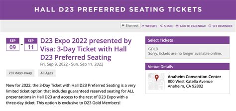 Preferred Seating Tickets Sold Out For D23 Expo 2022 Wdw News Today