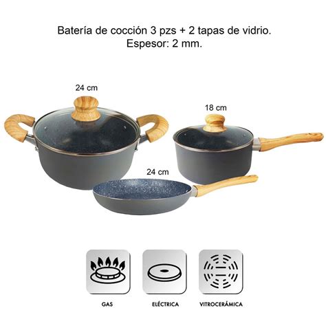 Batería de Cocina Hudson Granito Antiadherente Cerámico