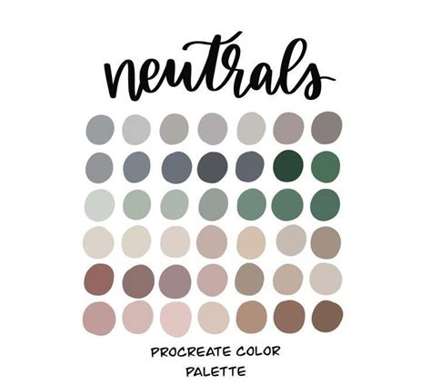 Neutral Paradise Procreate Color Palette Ipad Procreate Swatches Instant Download Atelier Yuwa