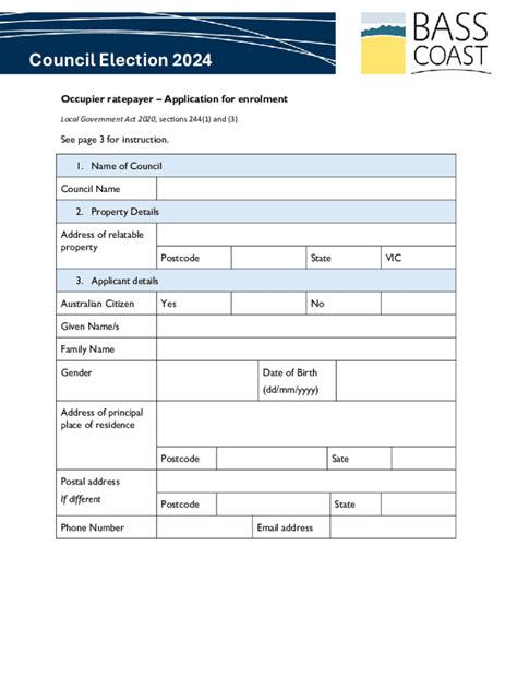 Fillable Online Owner Or Occupier Ratepayerresignation Of Enrolment Fax