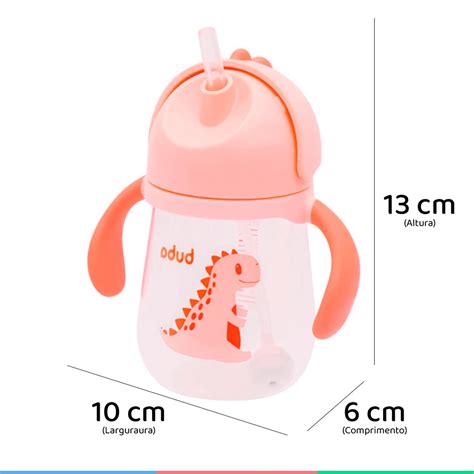 Copo Com Canudo Infantil - Copo Infantil com Canudo de Silicone e Alças Antivazamento 240ml Tampa ...