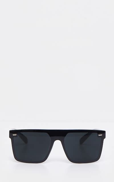 Black Oversized Resin Frame Fade Lens Sunglasses Accessories Prettylittlething