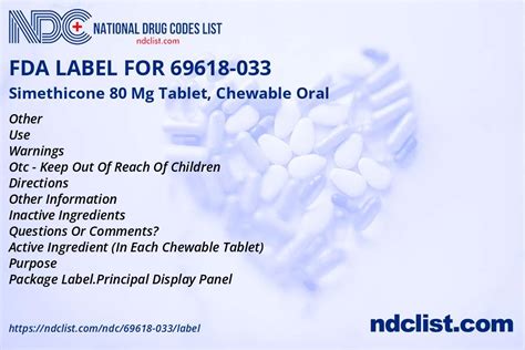 Fda Label For Simethicone Mg Tablet Chewable Oral Indications