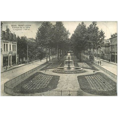 Carte Postale Ancienne Montlucon Avenue De La Gare Timbres Taxe