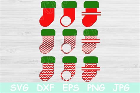 Stocking Svg, Christmas Svg, Christmas Monogram Svg Files. - Crella