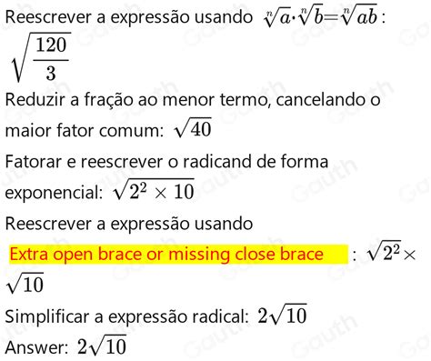 Solved 4 Simplifique as expressōes a sqrt 120 sqrt 3 Math