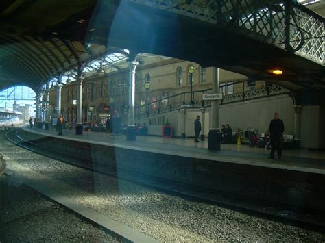 Newcastle Upon Tyne, Tyne and Wear, England~Approaching Newcastle train ...