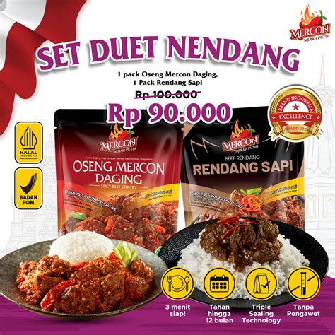 Jual Mercon Merah Putih Set Duet Nendang II Oseng Mercon Daging